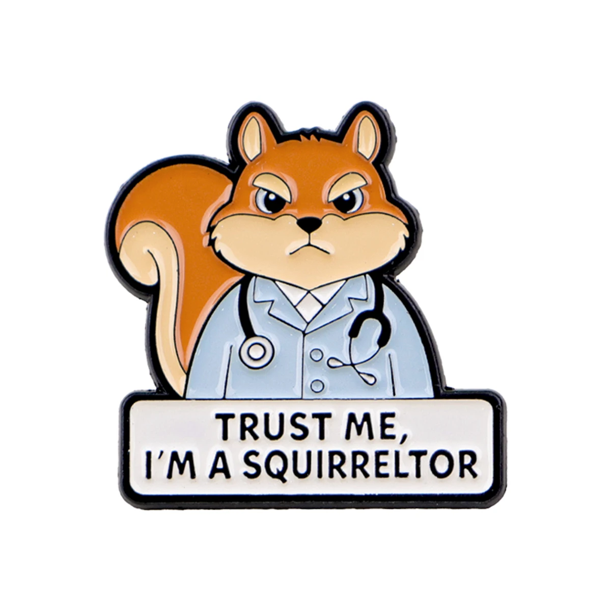 Squirrel Doctor Enamel Pin Lapel Pin Animal Brooches For Women Clothing Decoration Metal Pins Backpack Hat Badge Accessories