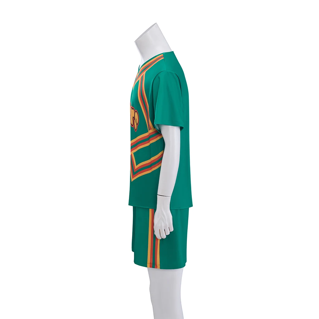 Halloween Costume Men Green Clovers Cheerleader Uniform Bring It On Cosplay Sports Team TShirt Shorts Carnival Party Outfit view 4