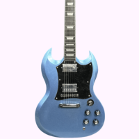 High Sound Quality Brilliant blue-SG Electric Guitar Rosewood Fingerboard Mahogany Body Material Guitar Free Transportation