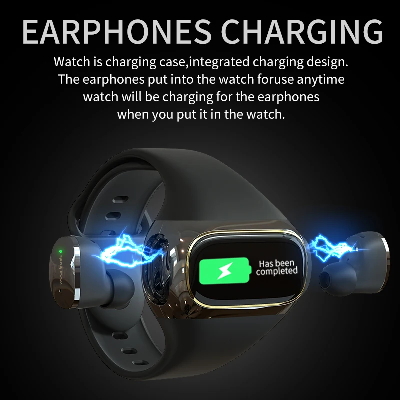 Aipower – montre connectée 2 en 1, Bluetooth, écouteurs sans fil, moniteur de fréquence cardiaque, moniteur d'activité physique, compteur Wearbuds 20Lite