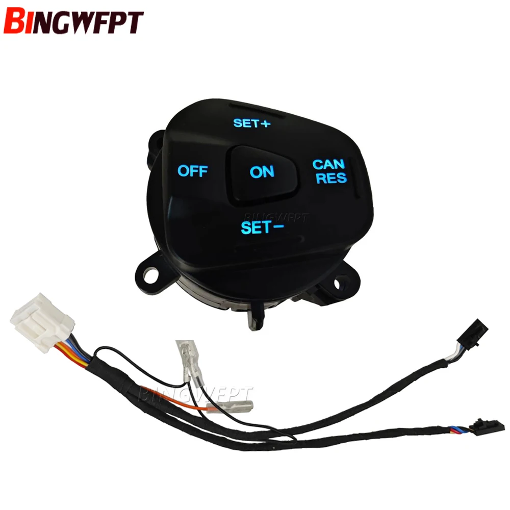 

High quality Steering Wheel Cruise Control Switch Button With Wire For Ford Fiesta MK7 MK8 Ecosport 2013-2015 Blue/Red Backlight