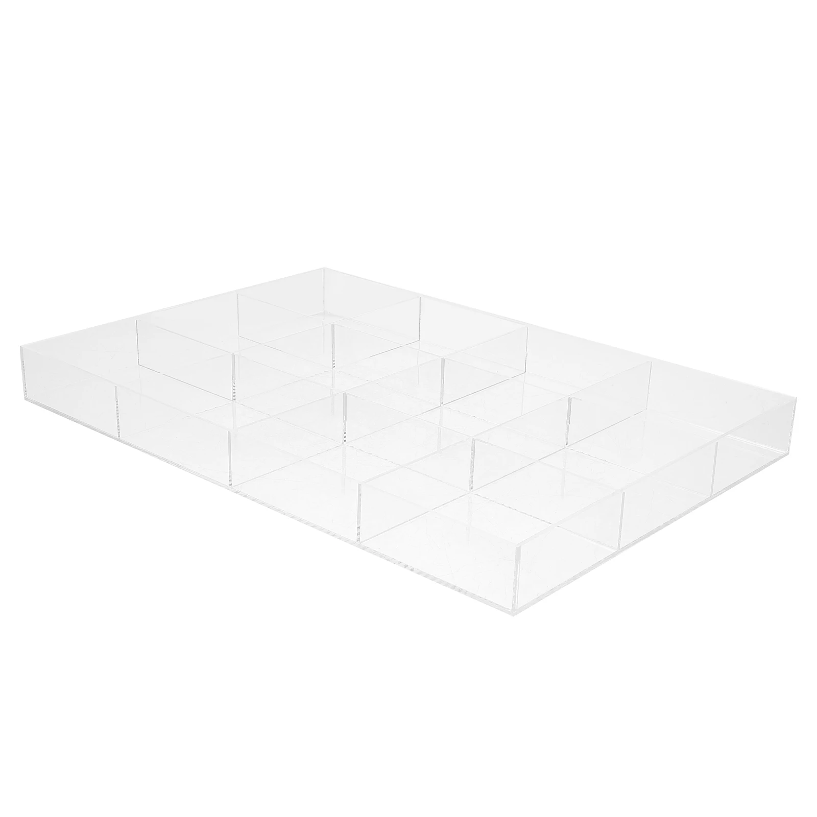 

Acrylic Jewelry Storage Tray 12 Compartments High Transparency Compact Removable Multi Functional For Rings Earrings Necklaces