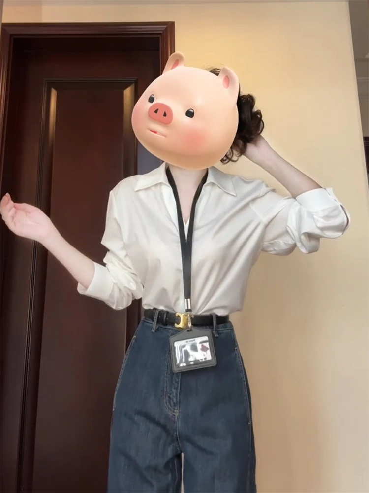 سترة نسائية كورية احترافية بيضاء، تصميم أصلي جديد للربيع، ملابس خارجية فريدة وجميلة للتنقل اليومي، تصميم فضفاض أنيق