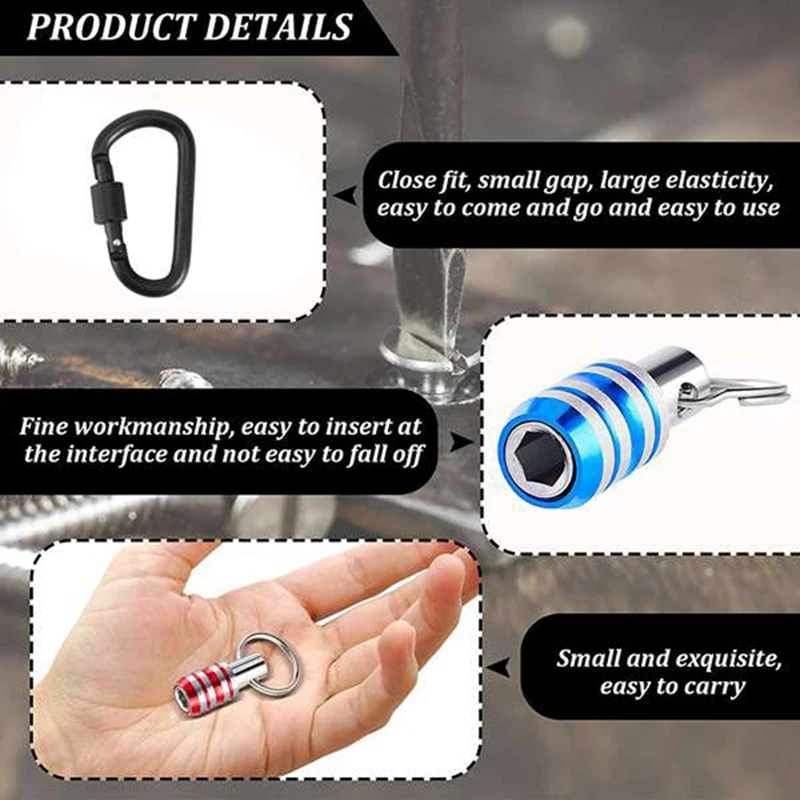 Schraubendreher-Bithalter, 1/4 Zoll, Schlüsselanhänger, Verlängerungsstange, Aluminiumlegierung, Schraubendreher-Bits, Halter-Set, Bohrschrauben-Adapter