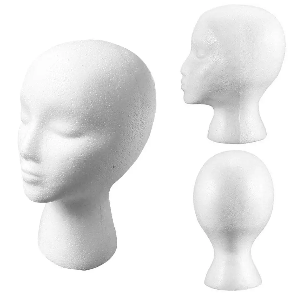 NEW High Quality Female Male Mannequin Head White Practical Polystyrene Styrofoam Foam Head Model Portable Hat Hair Wigs Display