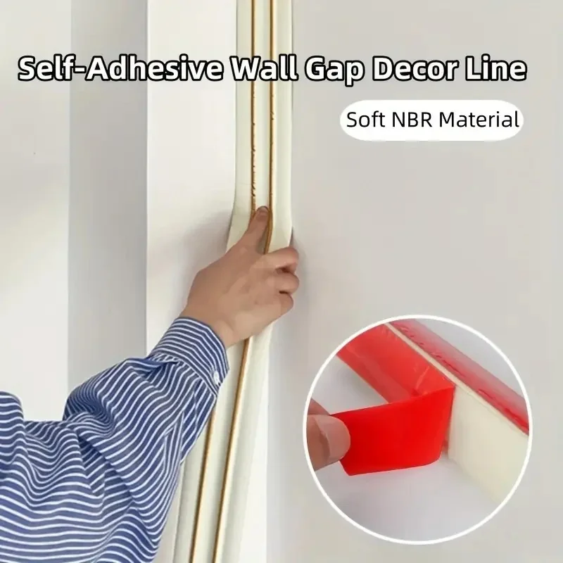 1 قطعة 2 متر/78.74in ذاتية اللصق لينة NBR المواد جدار الفجوة ديكور خط اللوح سقف صب خط بلاط الفجوة ديكور خط جدار الكسوة