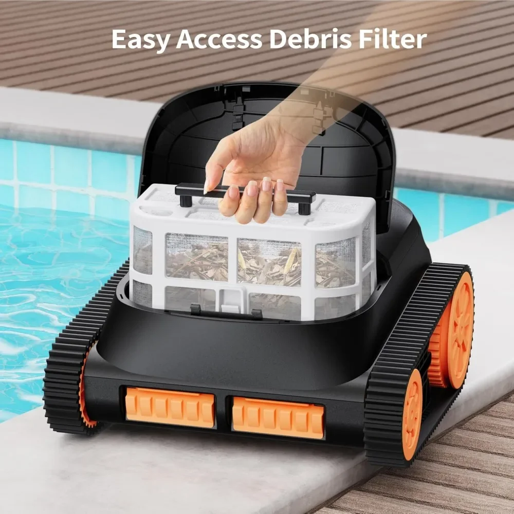 Cordless pool vacuum cleaner for underground swimming pools,running time of 150 minutes, brushless motor, intelligent navigation