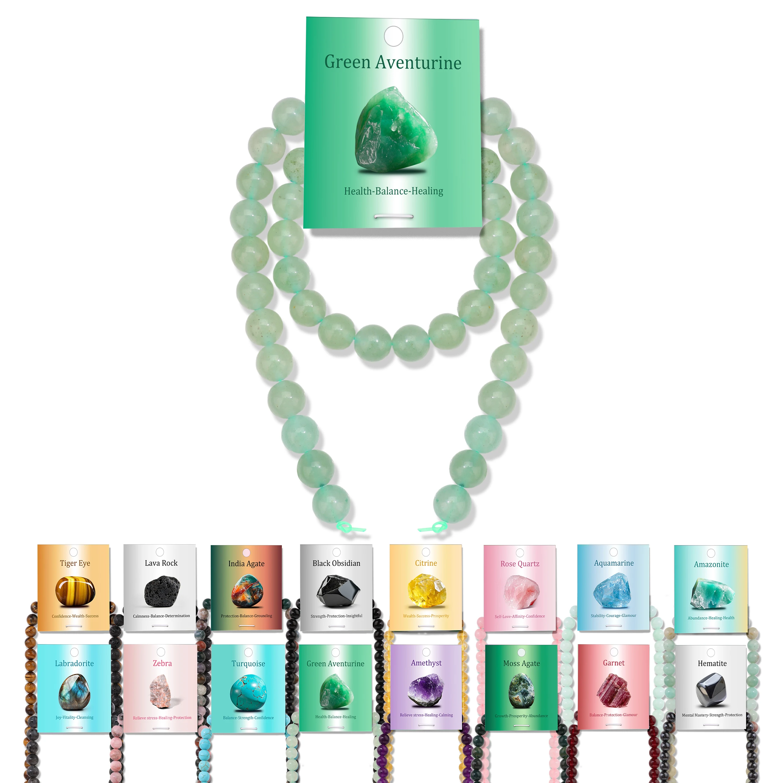 

50/100pcs 8MM Smooth Natural Green Aventurine Beads Round Genuine Loose Spacer Stone Bead For Jewelry Making Bracelet Necklace