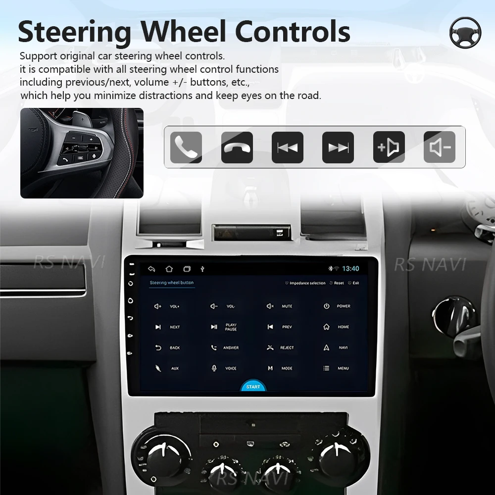 Plug and Play Android 16 Carplay Auto Qualcomm Screen Car Radio Player For Chrysler 300C 2004 - 2011 GPS Wifi Multimedia Stereo view 2