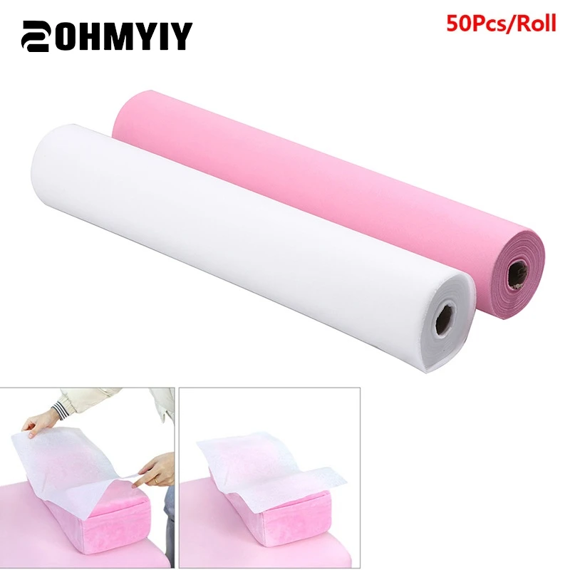 50pcs/roll disposable Non-woven Beauty salon Tattoo Clean Pad Wateproof Covers Double-layer Tablecloths Massage Beauty Spa pad