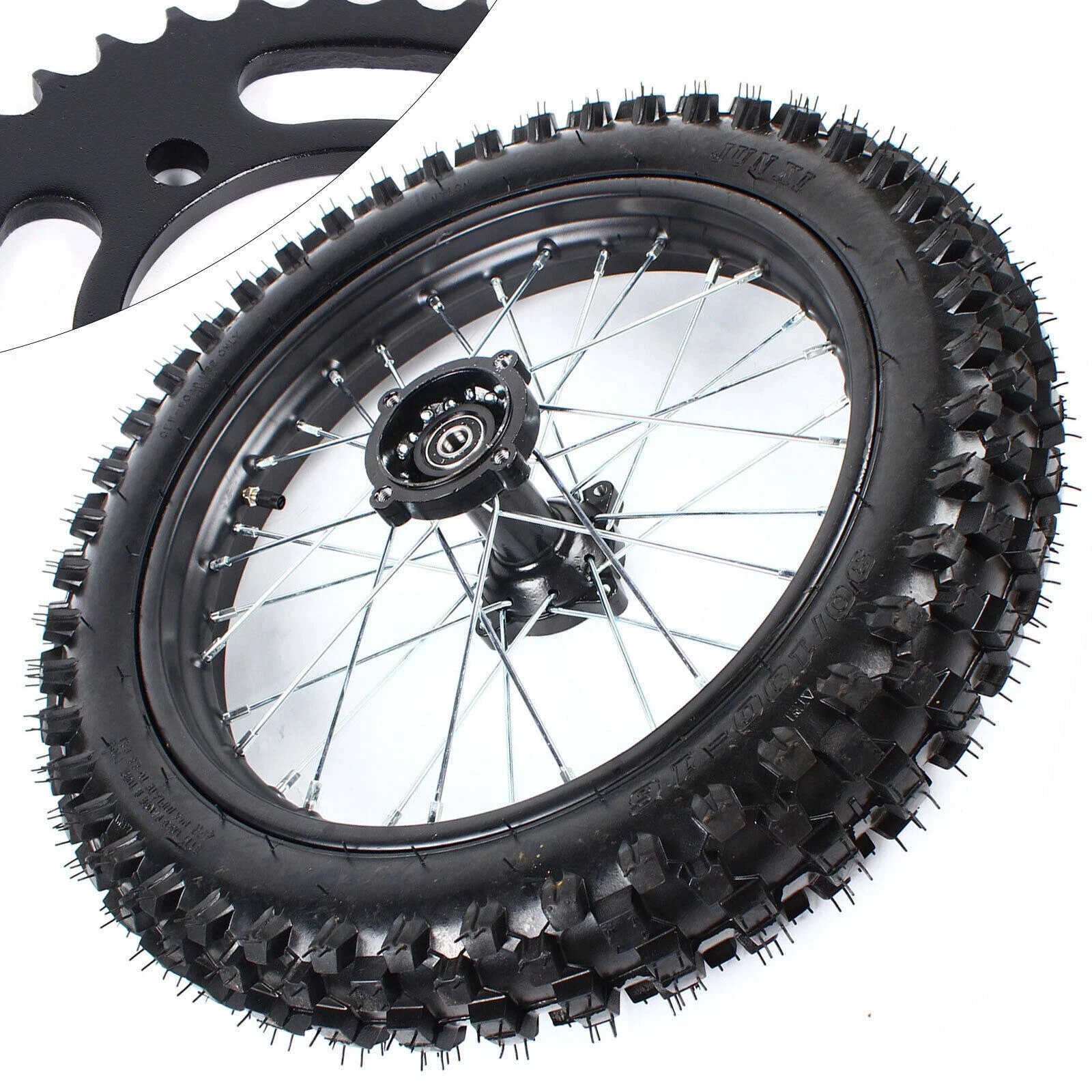 

Rear 90/100-16 Wheel Tire Rim with Sprocket and Bolt for Dirt Bikes TTR125, KX100 – Enhance Performance and Durability