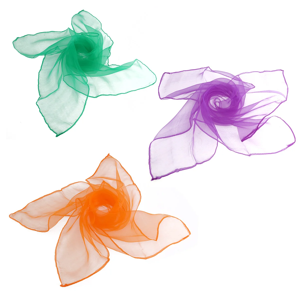 Bufandas de seda con dobladillo, 12 Uds., cuadrado pequeño, 60x60cm, colores surtidos, accesorios de baile de malabares, tela suave y transpirable, ropa cómoda