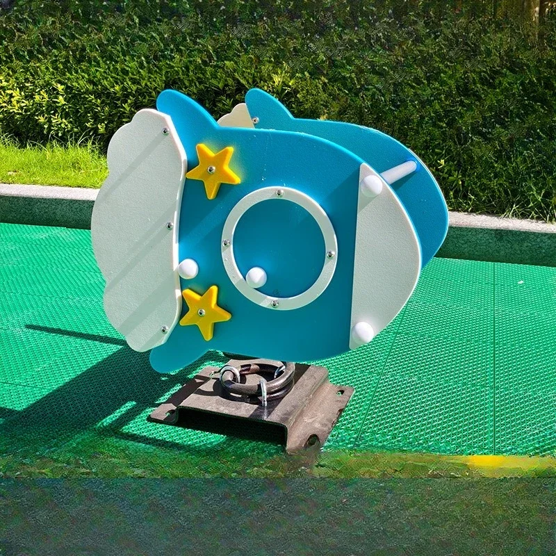 Outdoor PE board rocking children's play facilities Spring rocking horse group Kindergarten outdoor community
