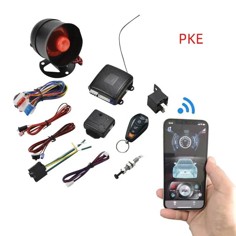 

Durable ABLE Directional Light Flashing 12V Car Alarm Anti-theft Device with Mobile Phone APP Operation Control PKE Bluetooth Sw