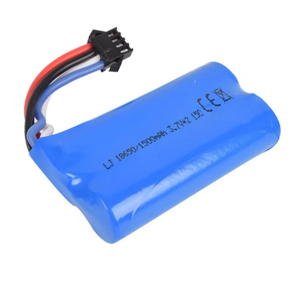 7.4V 1500mAh 15C 18650 akumulator litowo-jonowy SM-4P wtyczka dla RC HQ961 962 UD1902 1002 zabawki samochody łodzie model baterii 3.7V * 2 2S dla HQ