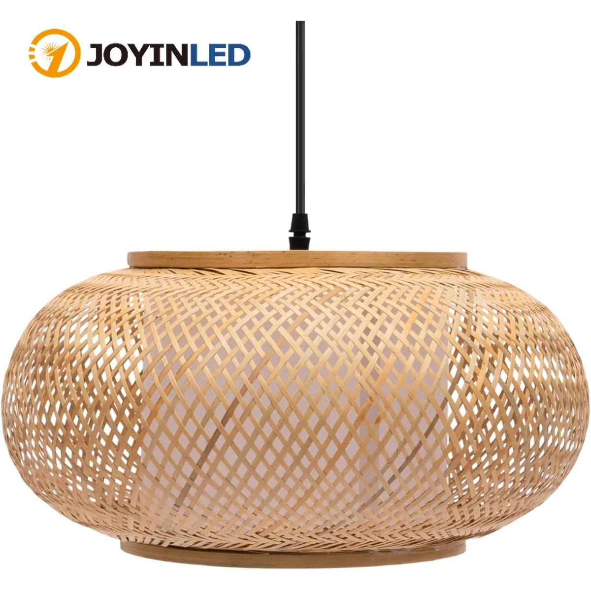

16inch Bamboo Pendant Light Handmade Woven Hanging Ceiling Lamps Wicker Rattan Hanging Lights Fixture for Bedroom Kitchen Island