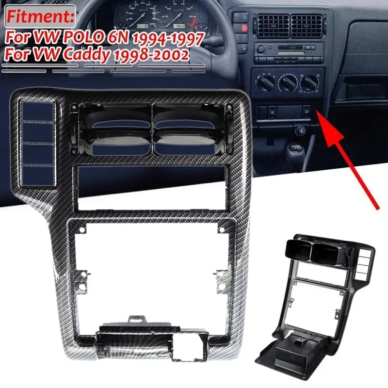 

New-Carbon Fiber Style Center Console Grill Dash AC Air Vent Grille For Polo 6N 1994-1997 Caddy 1998-2002 6N1858069A