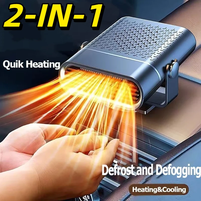 2026 Nuovo 2-in-1 Auto Ventola di Raffreddamento e Riscaldatore 12V/24V Portatile Rotante Parabrezza Disappannatore Sbrinatore Risparmio Energetico Auto Riscaldatore ventilatore