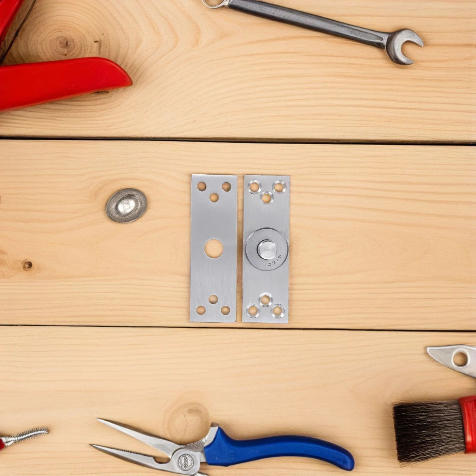 

1Set Stainless Steel 360 Degree Rotating Pivot Door Hinge Durable Concealing Hinges for Cabinets Wardrobes Bookshelves Invisible