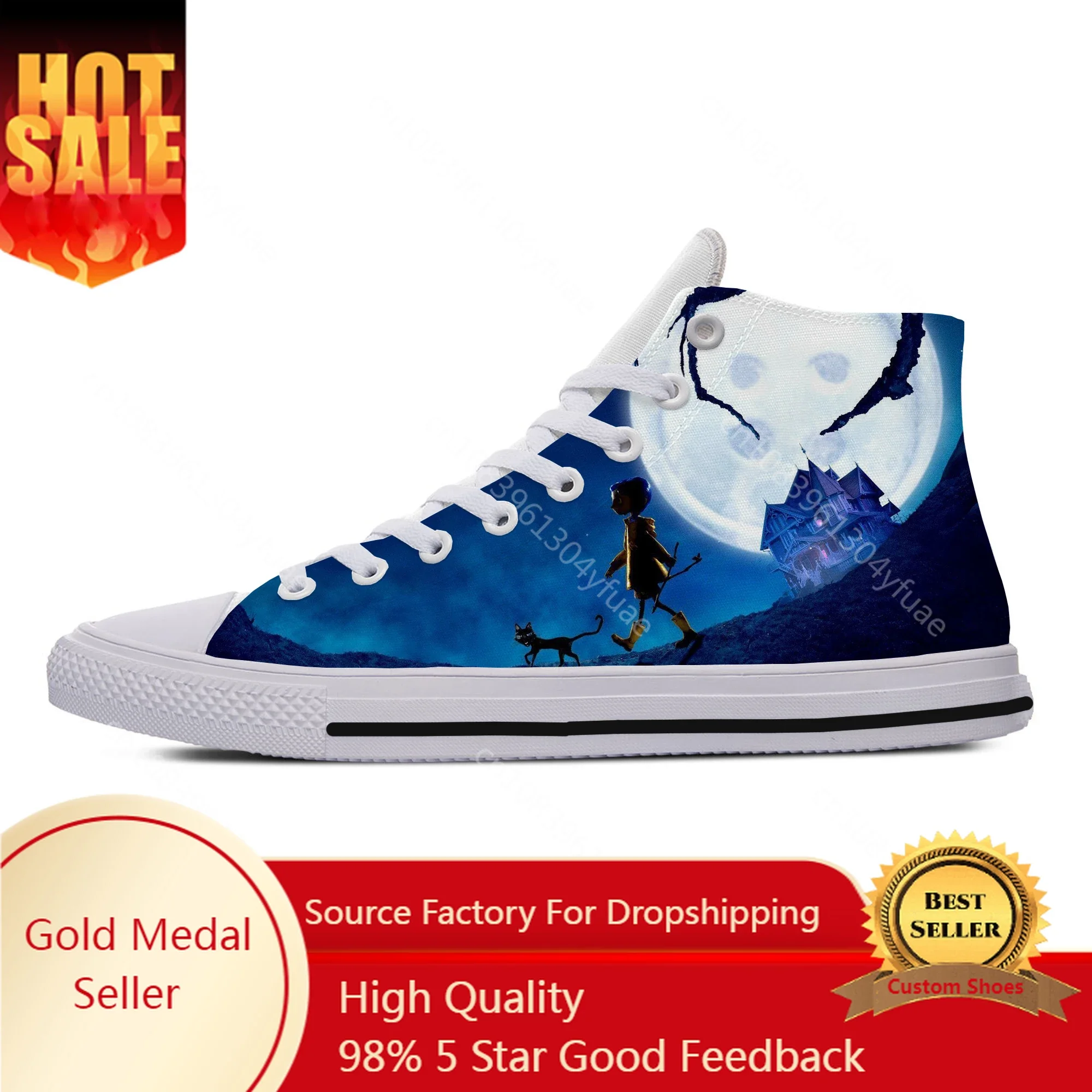 

Hot Summer Woman Man Casual Shoes Handiness Cartoon Cute Funny Coraline The Secret Door Cute Cartoon Custom Sneakers Board Shoes