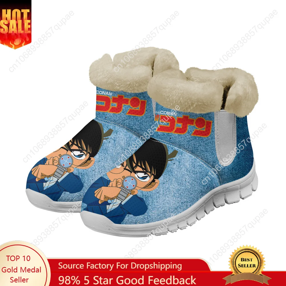 

Detective Conan Snow Boots Anime Men Women Teenager Keep Warm Shoes Casual Snow Shoe Plush Soft High Quality Couple Custom Shoes