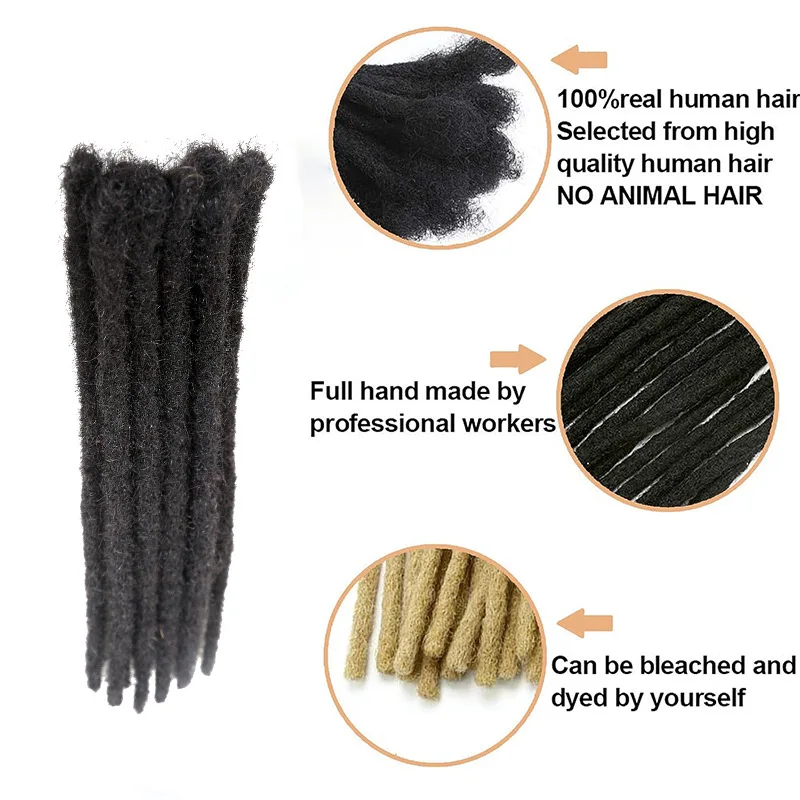 0,6 см 100% человеческие волосы, дреды, вязанные крючком волосы, дреды ручной работы, наращивание волос T1B/27/33/99j, плетение волос для мужчин и женщин