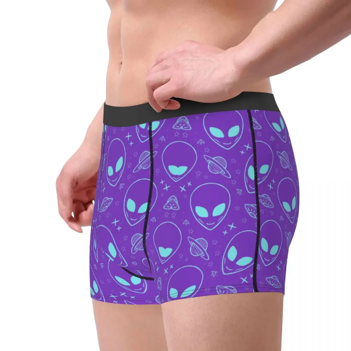 Men's Alien Underwear Funny Boxer Shorts Panties Male Soft Underpants S-XXL