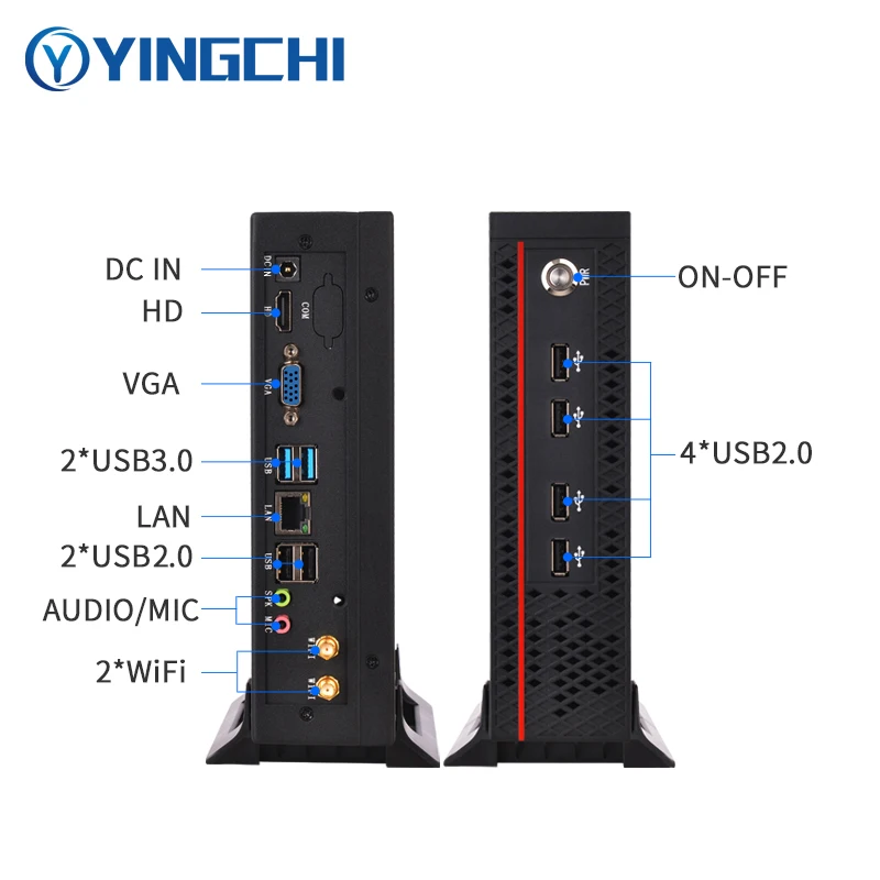 YINGCHI 미니 PC 인텔 코어 i5 4460T, 6400T, Win10 HD-MI VGA, 1000M LAN, 홈 오피스 소형 책상 컴퓨터