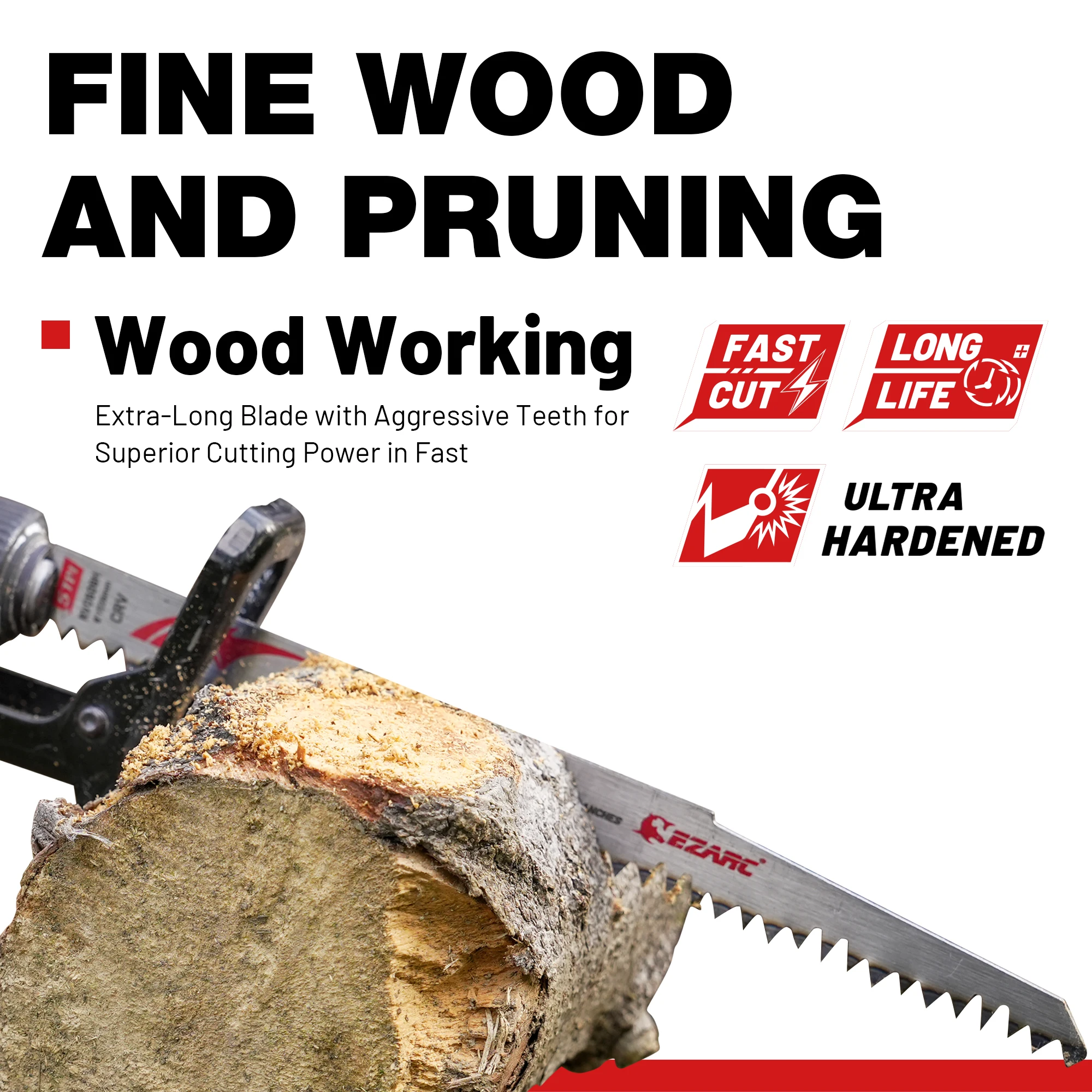 9''/12" Holzbeschneiden Säbelsägeblätter 5PCS Bodenzähne Astsägeblätter Set zum Trimmen von Bäumen, Holzschneiden