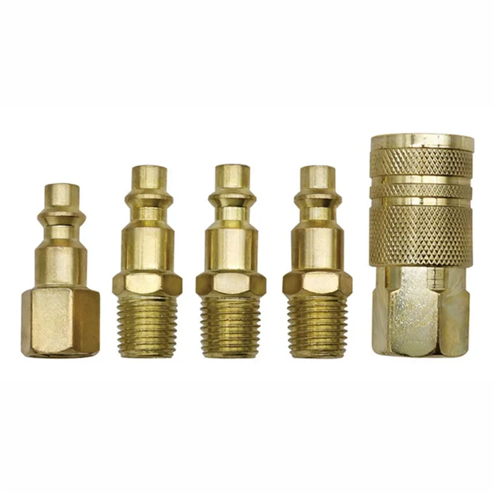 

1set Brass Quick Coupler 1/4Inch Female/Male Connectors Self-Locking Joints Power Tool Compressor Parts Air Line Ends Fittings