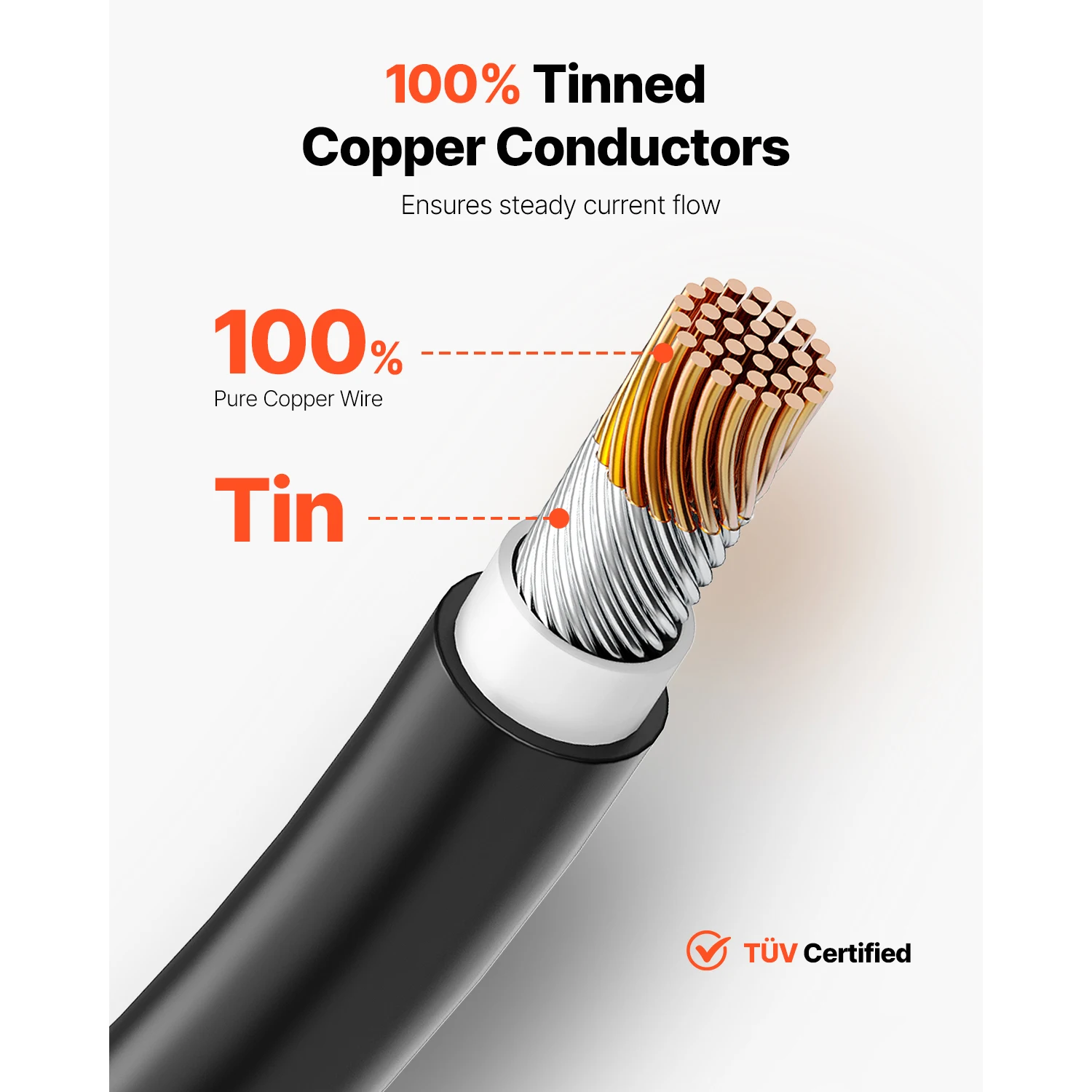 SucceBuy 100FT Solar Panel Extension Cable 10AWG 6mm² IP67 Waterproof Solar Extension Cable for Home Ship and RV Solar Panels