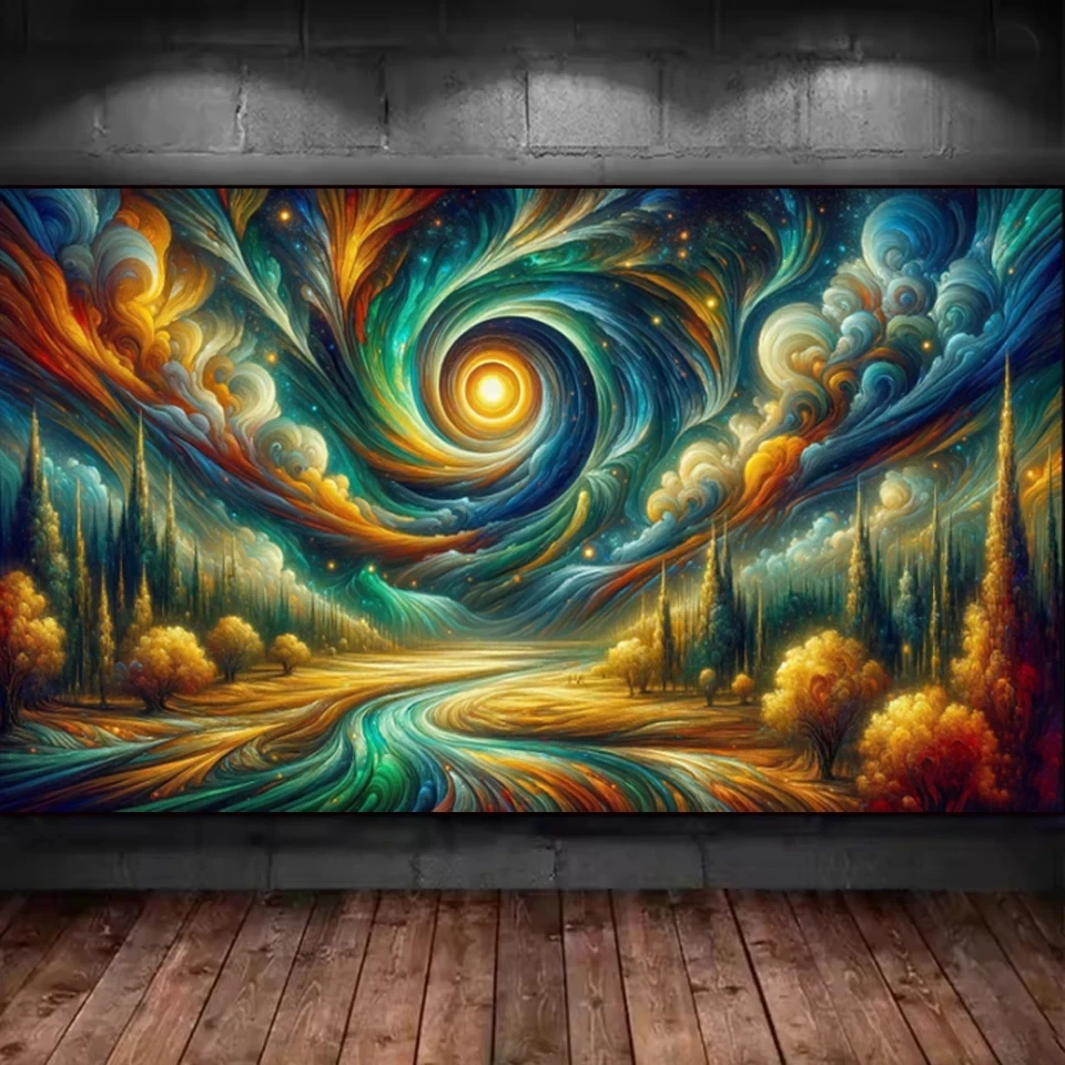

5D Diamond Painting Kit Novelty Surrealist Nebula Vortex Color Landscape Cross Stitch Set DIY Diamond Mosaic Art Embroidery