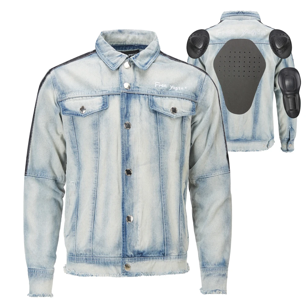 New FREE YOGIN-808 Motorcycle Cycling Fashion Denim Jacket