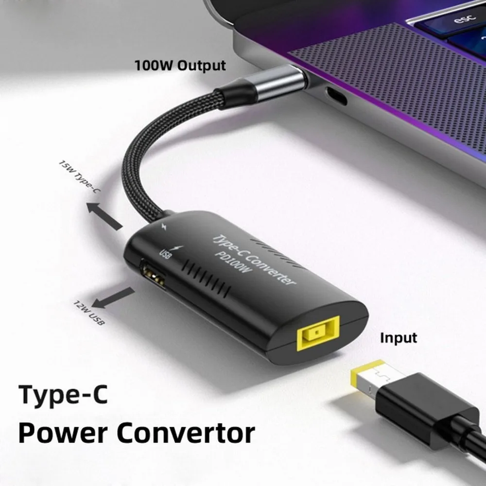 Tipo-C PD 100 W Conversor de energia Thinpad X1 Entrada para 100 W Dual Tipo C e Tipo-A Saída PD Emulador Gatilho Cabo de carga Adapte