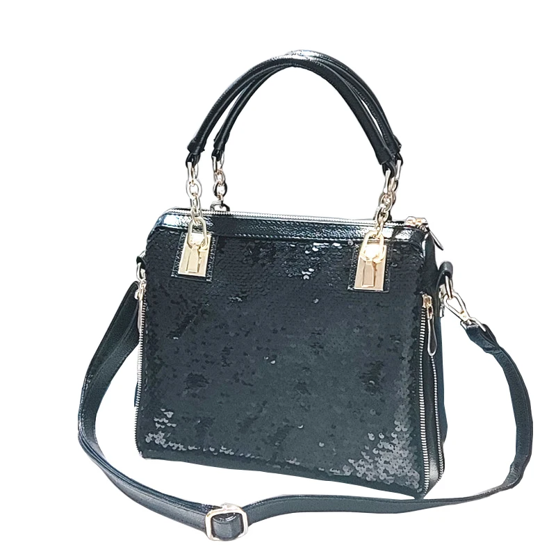 Fashion Genuine Leather Women Bag 2023 New Sequined Lady Handbag Women\'s Simple Shoulder Bag Large Capacity Soft Crossbody Bags