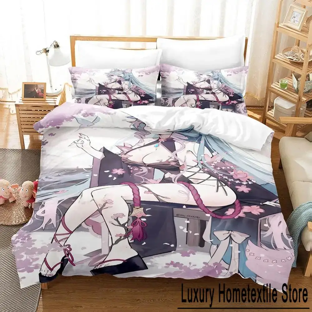 New Sexy Girls Silvervale Vtuber Bedding Set Single Twin Full Queen King Size Bed Set Adult Kid Bedroom Duvet cover Sets Anime