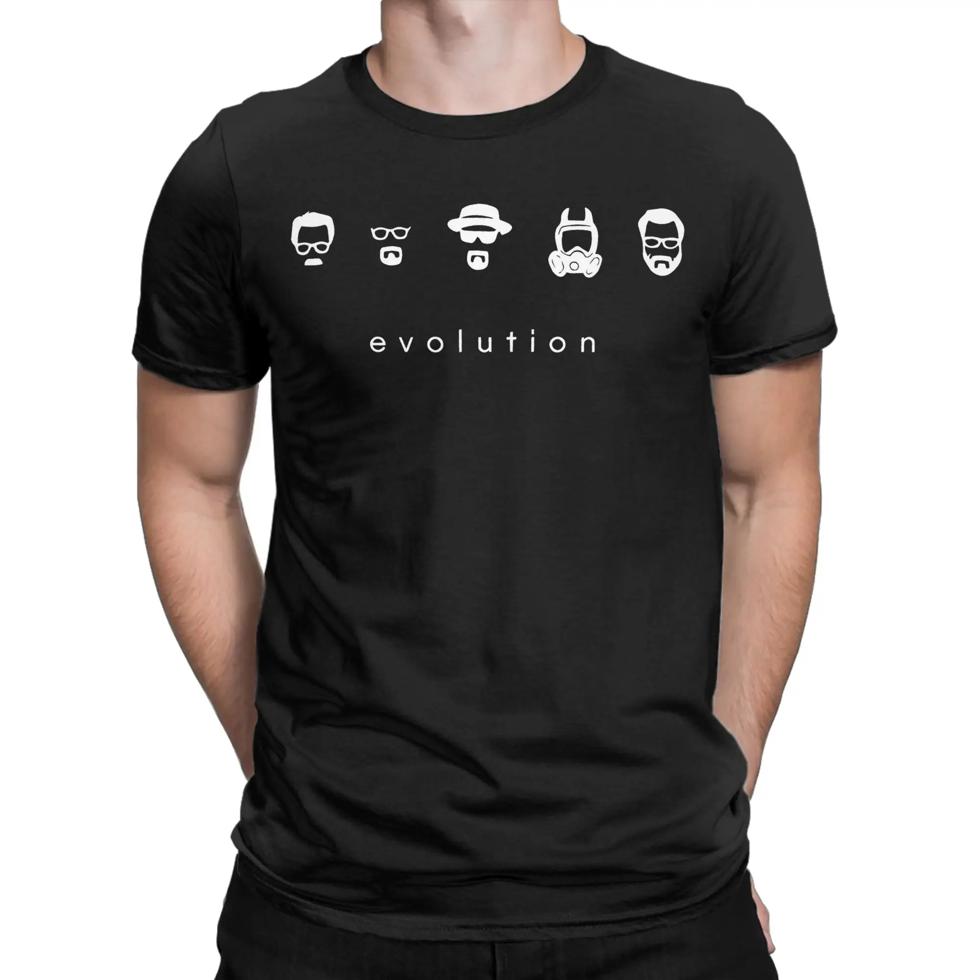 Evolution Of Heisenberg Walter White Breaking Bad T Shirt Men's  100% Cotton Vintage T-Shirts Tee Shirt Short Sleeve Clothes