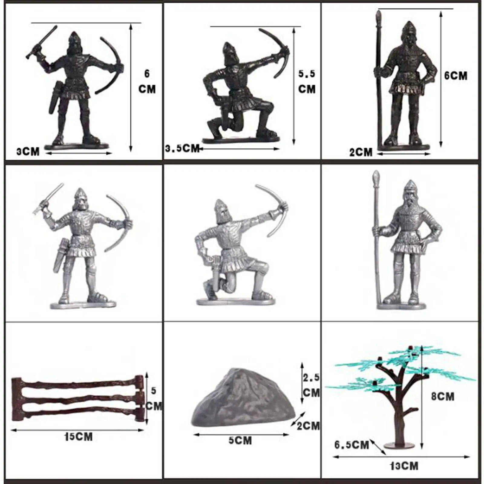 Mittelalterliches Rittersoldatenspielzeug aus Kunststoff, Herrenfigur, archaischer Kampfszenenmann