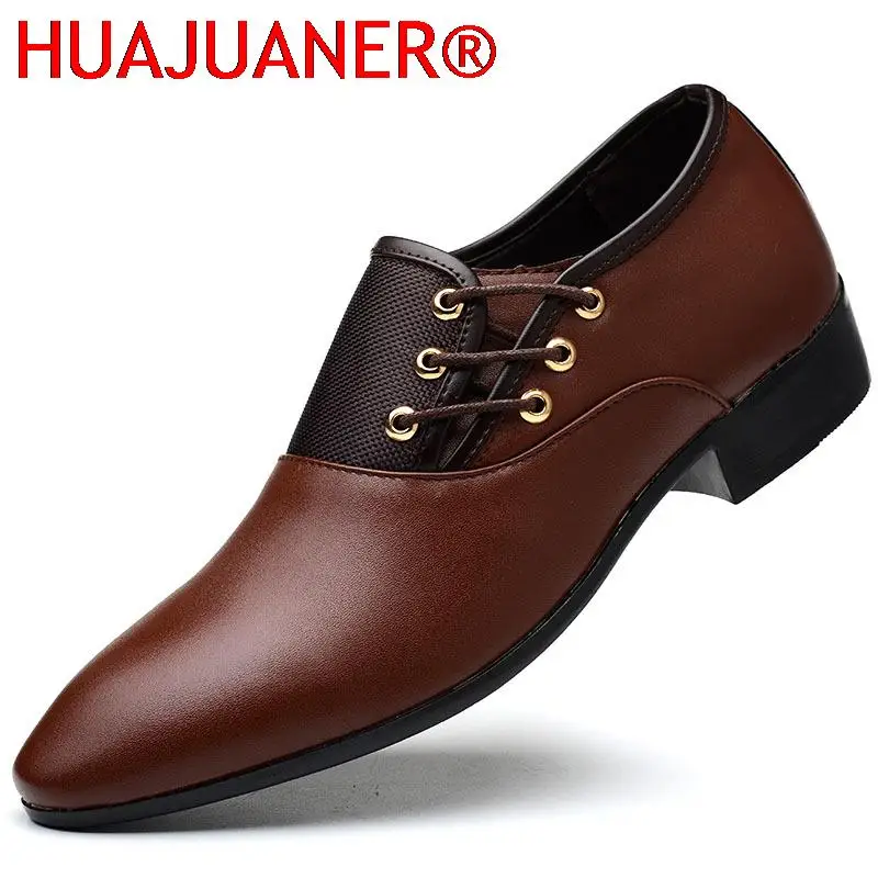 2023 Classic Men Dress Shoes Round Toe Cow Leather Business Casual Shoes Mens Wedding Shoes Oxford Formal Shoes Big Size 38-48