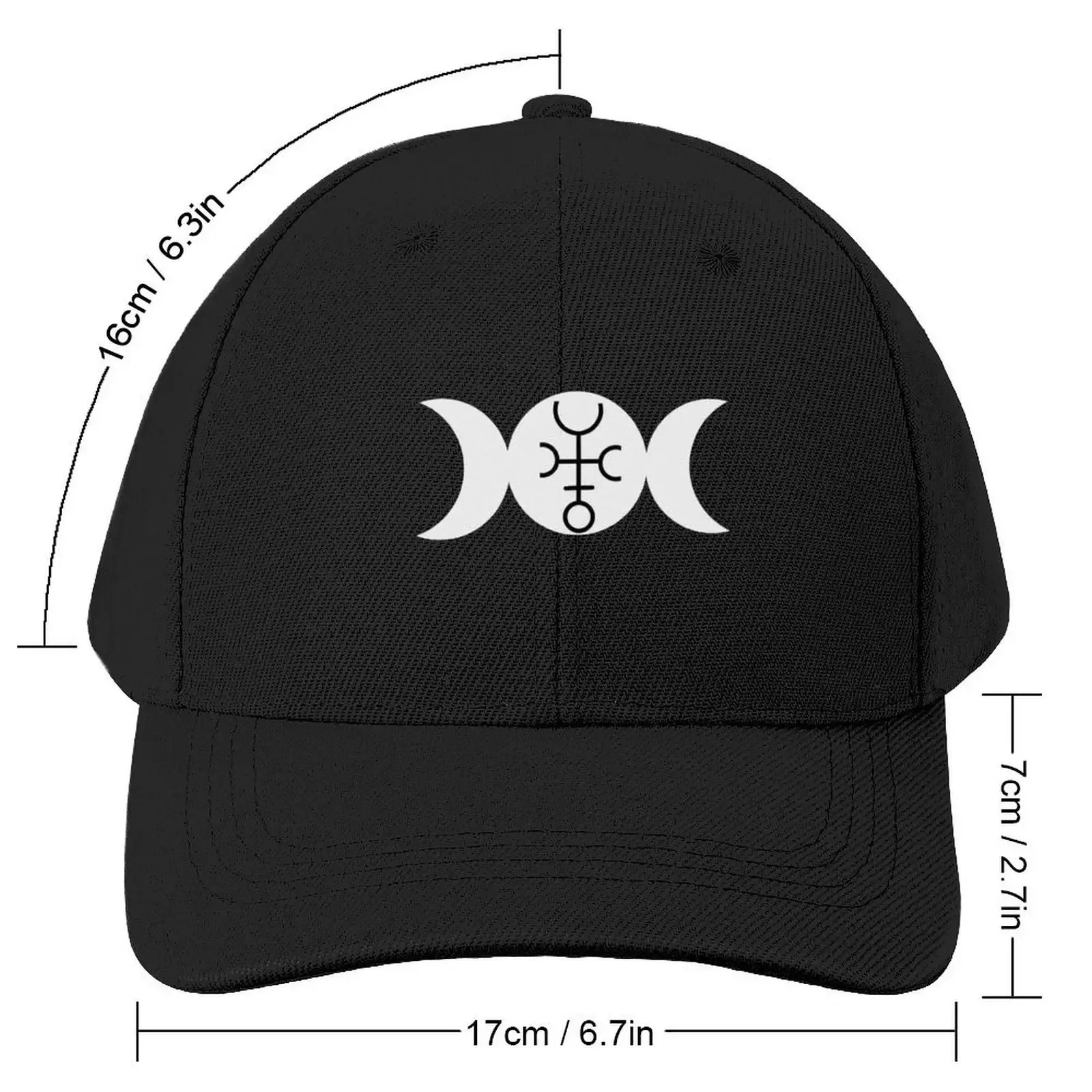 White Triple Moon Baseball Cap black Beach Outing Hats For Women Men's