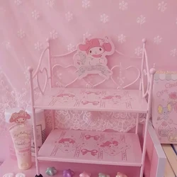 27 * 20 * 12cm Sanrio girl's heart small iron frame foldable table top shelf dormitory cosmetics jewelry box Tieyi Girls Gift