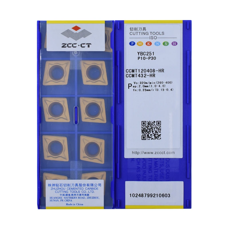 Original ZCCCT CCMT120408-HR YBC351 YBC152 YBC251 YBC252 YBD152 YBD151 YBD102 YBD052 YBM251 carbide insert for CNC Lathe Tools