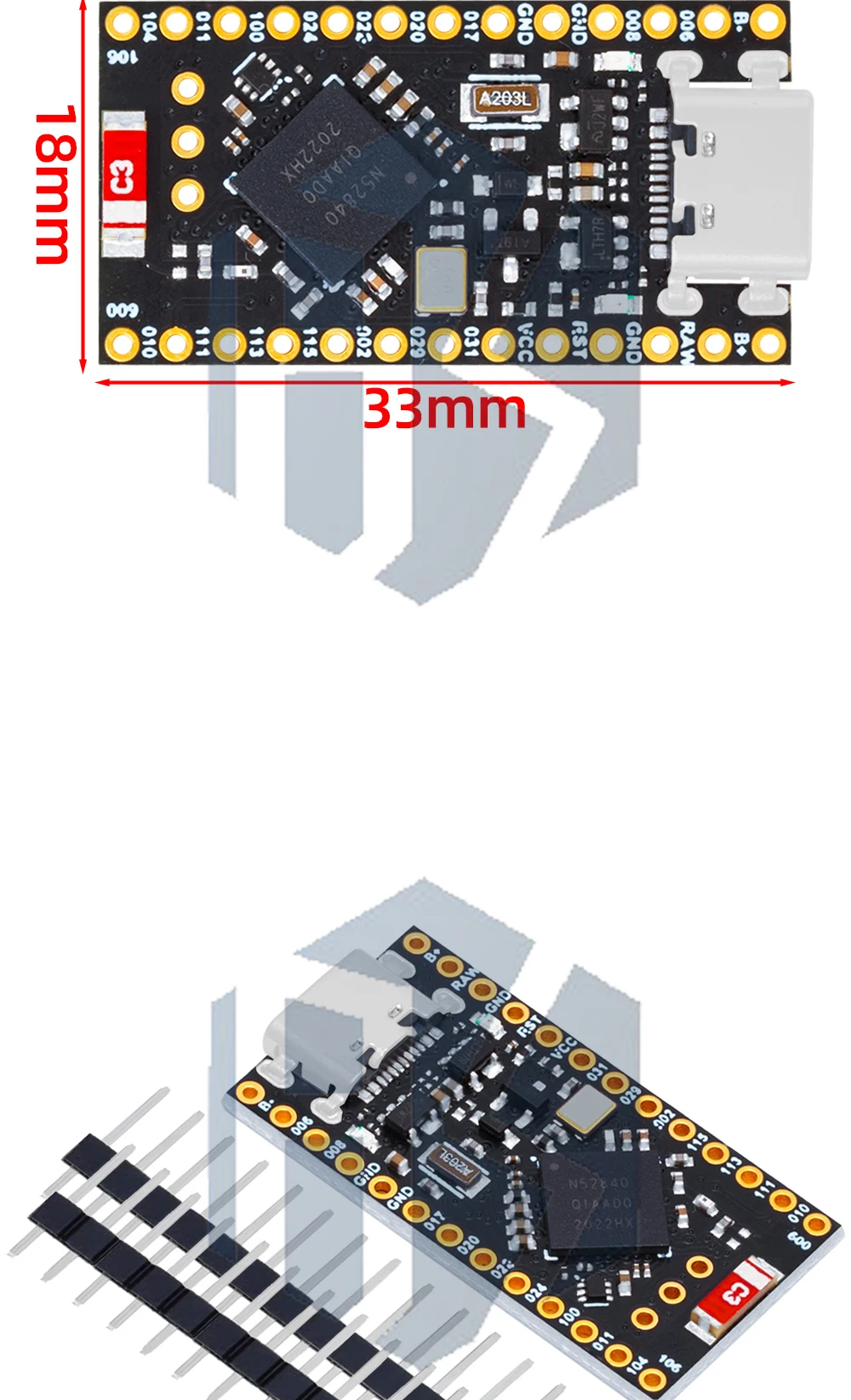 1~20 Stück NRF52840 Super-Mini-Entwicklungsboard, kompatibel mit Nice!Nano V2.0 Bluetooth-Lademanagement Pro Micro NRF52840 – Detail 14