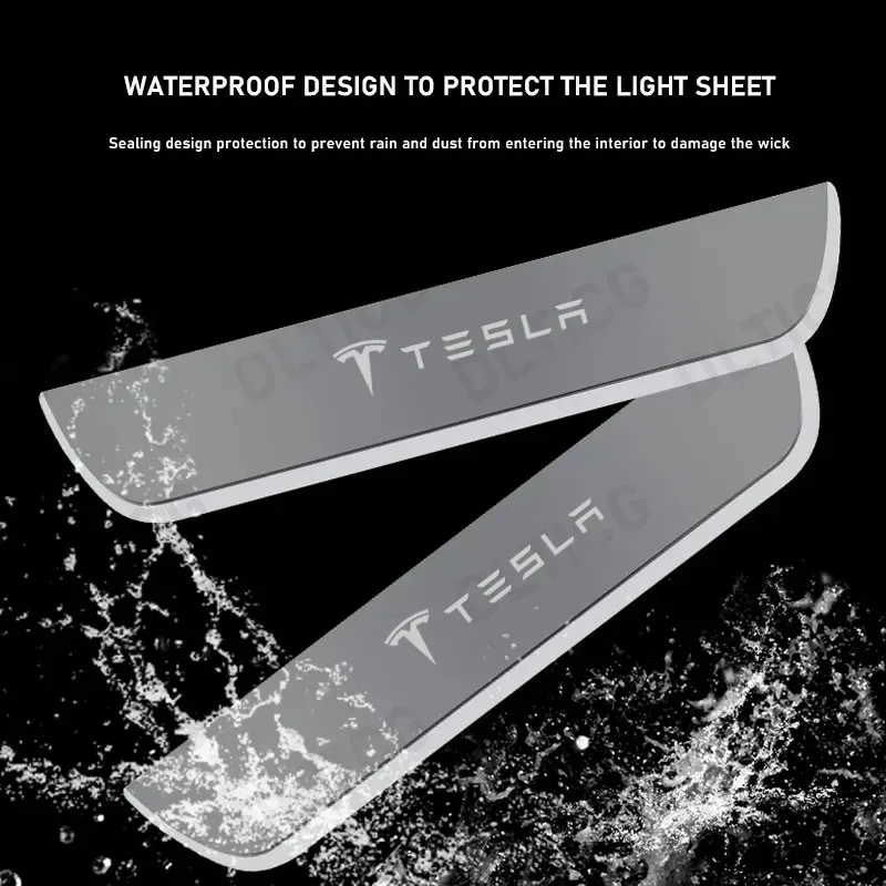 Picture 6: Car Wireless LED Threshold Light For Tesla Model 3 Model Y Model S Model X Auto Interior Threshold Step LED Light Accessories