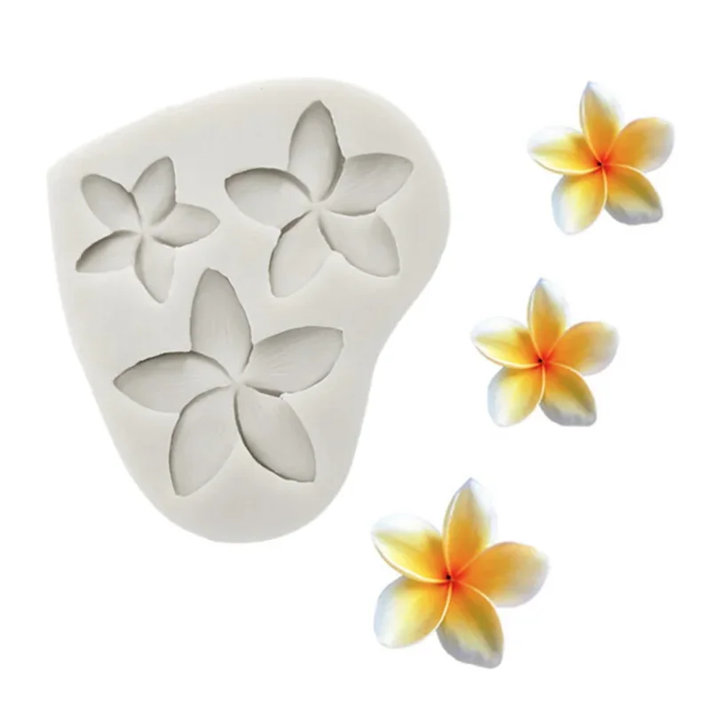 1 piece frangipani flower silicone mold fudge mold sugarcraft cake decoration tool chocolate sugar mold