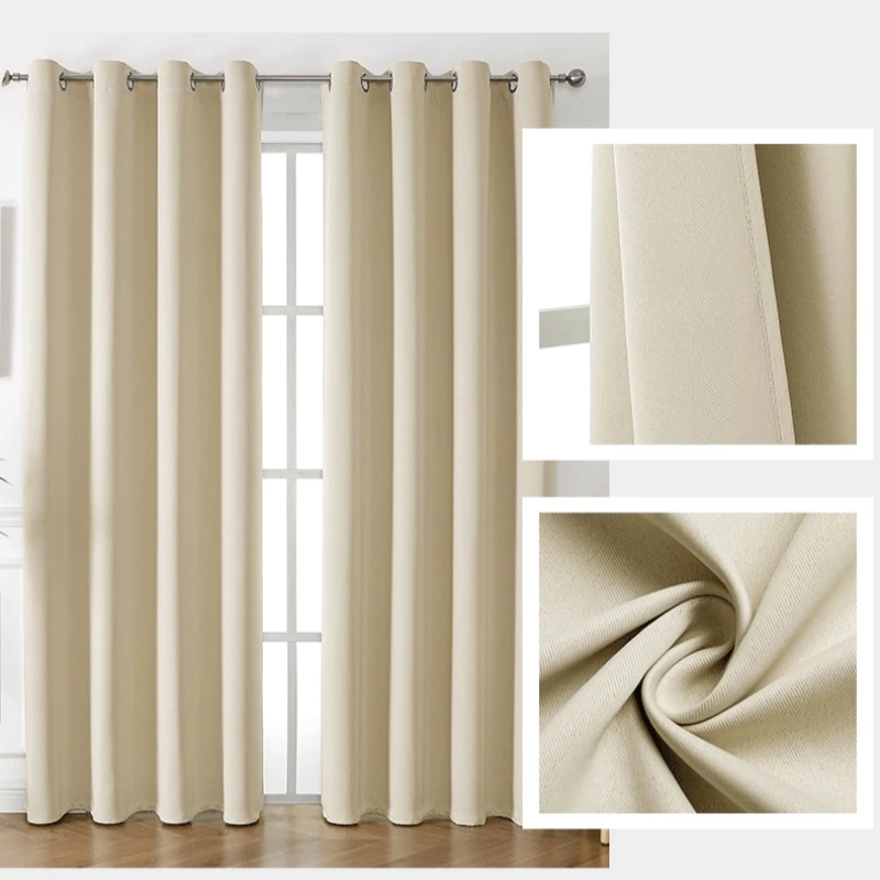 1pc Modern Solid Color Full Shading Sun Protection 100% Blackout Curtains Bedroom Living Room Shading Bathroom Privacy Curtains view 6