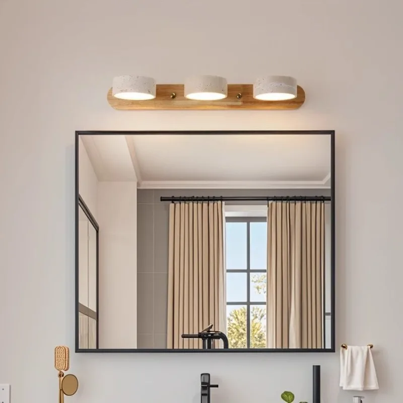 

Japanese Retro Yellow Cave Stone Wall Lamps Mirror Headlights Bathroom Vanity Minimalist Washbasin Bathroom Wall Sconces Fixture