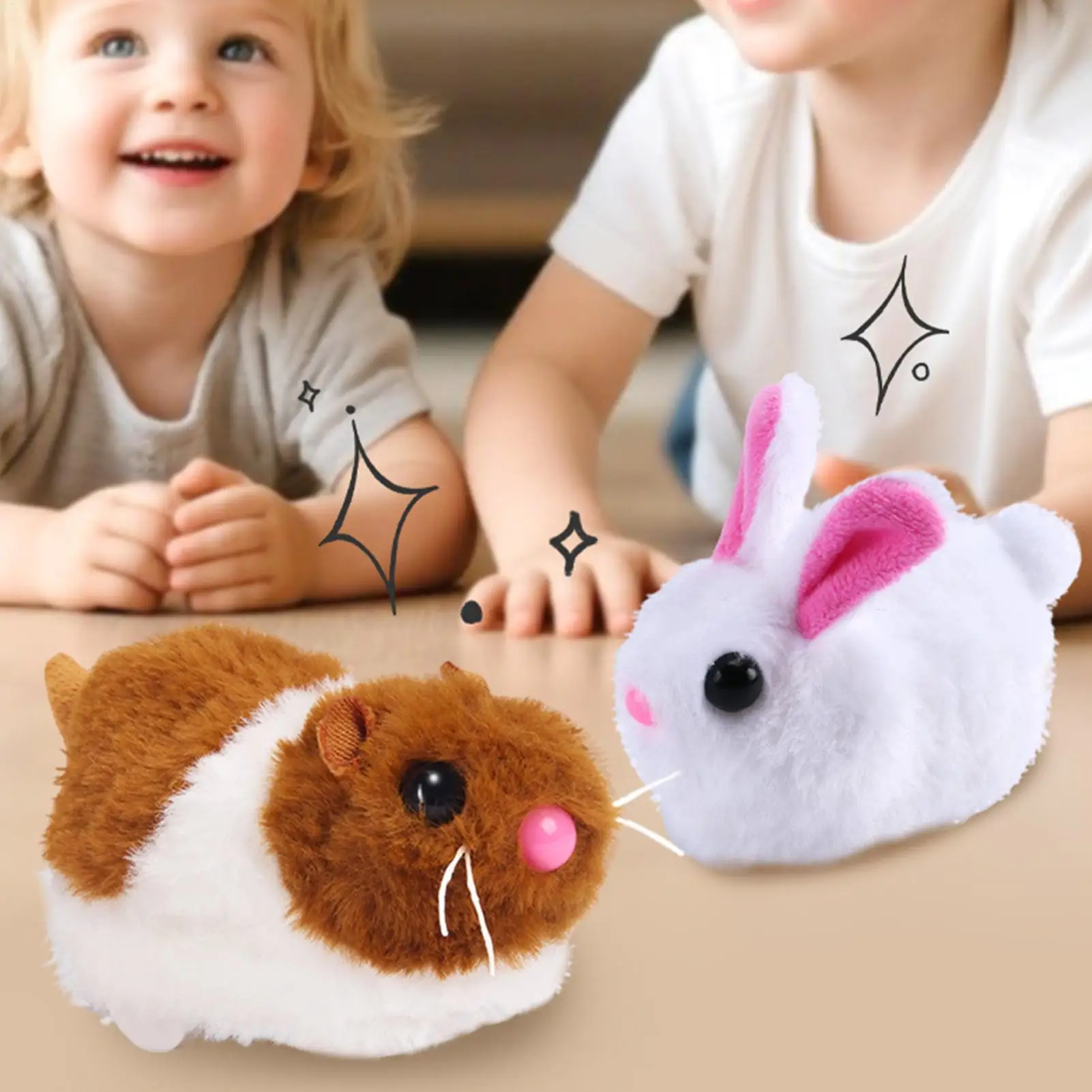 

Interactive Toys Simulation Hamster Cat Toy Wheel Interactive Simulation Plush Bunny Model With Stand Exercise Wheel Game For