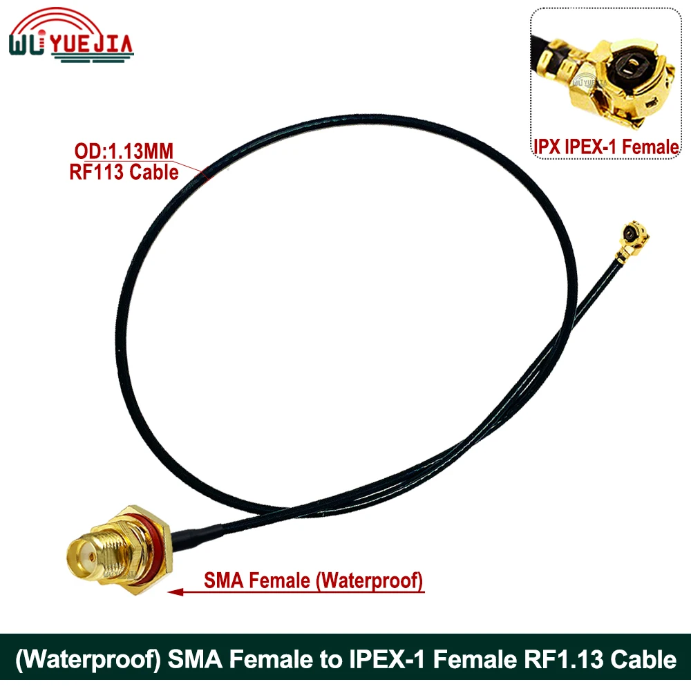 1Pc u.FL RF113 Cable Waterproof SMA RP-SMA Female to IPX IPEX-1 -4 Female Jack RF113 Pigtail WIFI Antenna Extension Cable Jumper