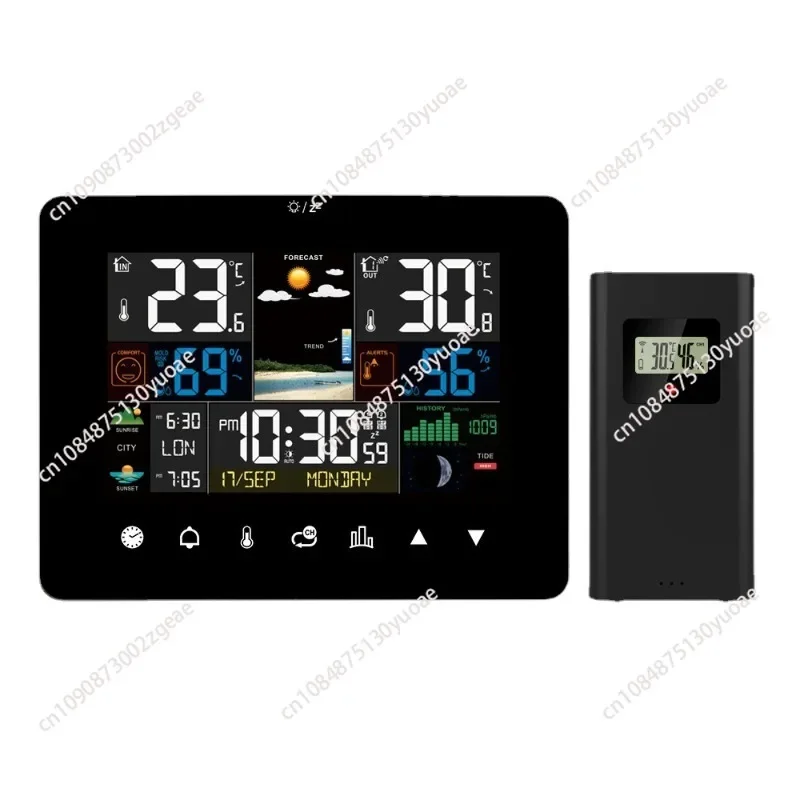 New Color Screen Touch Weather Clock 3362G RF Sensing Thermometer Weather Forecast Clock Big Screen Weather Station